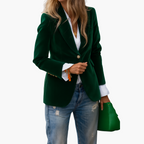 Veste en velours à simple boutonnage pour femme