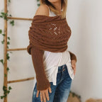 Serviette de bain en tricot bohémien pour femmes - Édition Automne