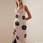 Robe de soirée fleurs blanc élégant