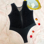 Body siamois en dentelle losange