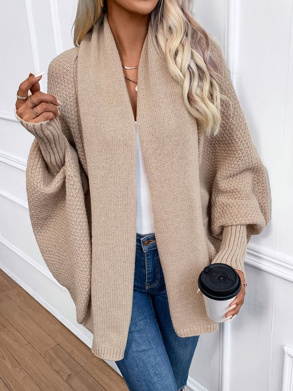 Cardigan élégant en cachemire à manches longues pour femmes, parfait pour l'automne