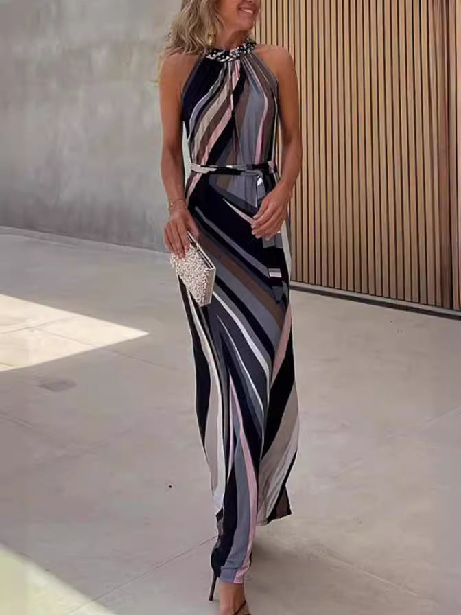 Robe d'été géométrique à bretelles