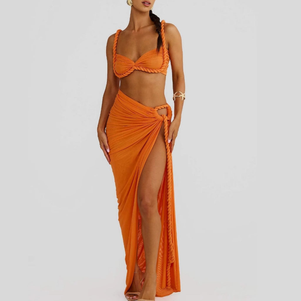 Dalida — Blue Beach Wrap Set