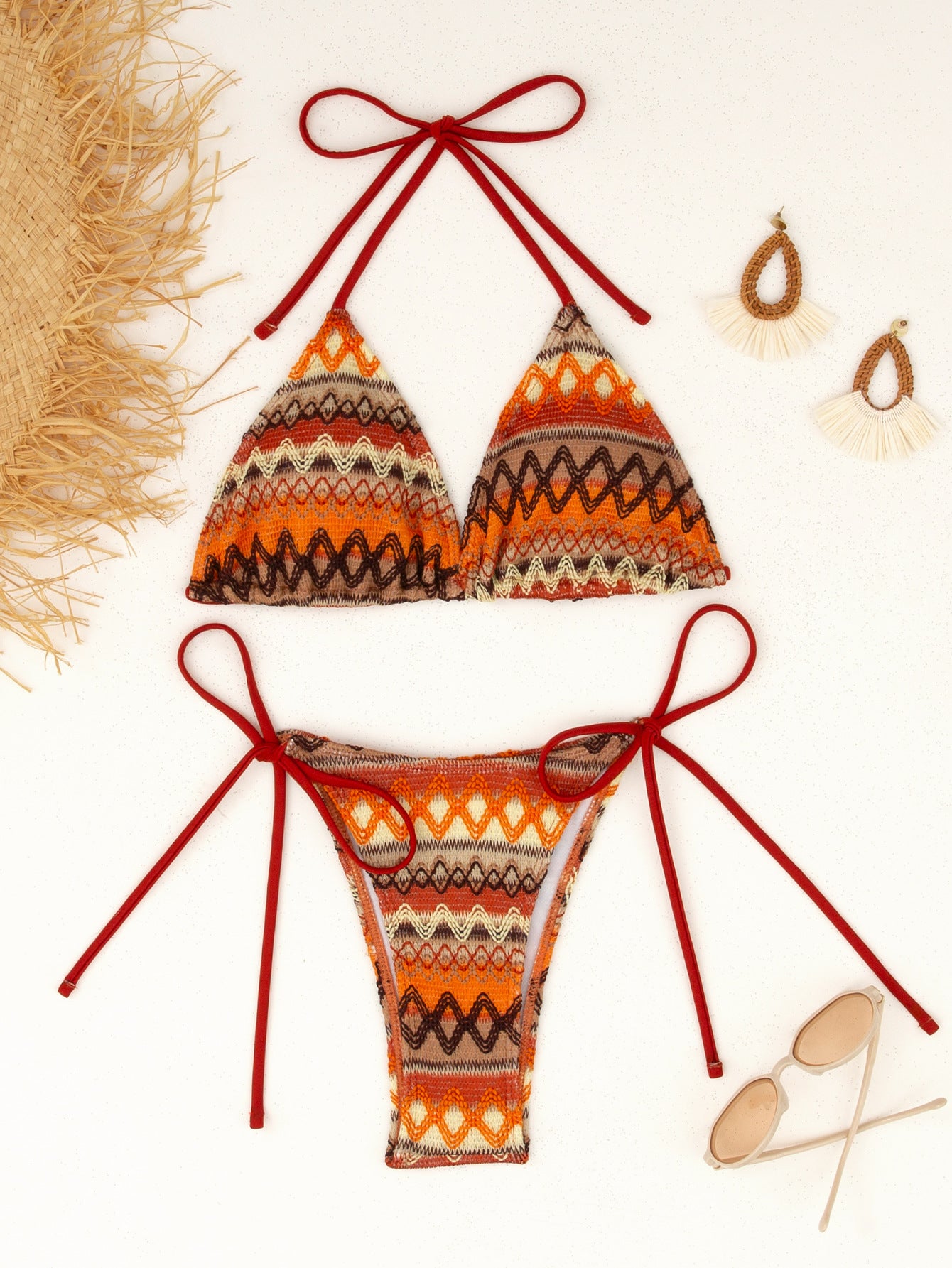 Xena — Bikini deux-pièces fendu orange