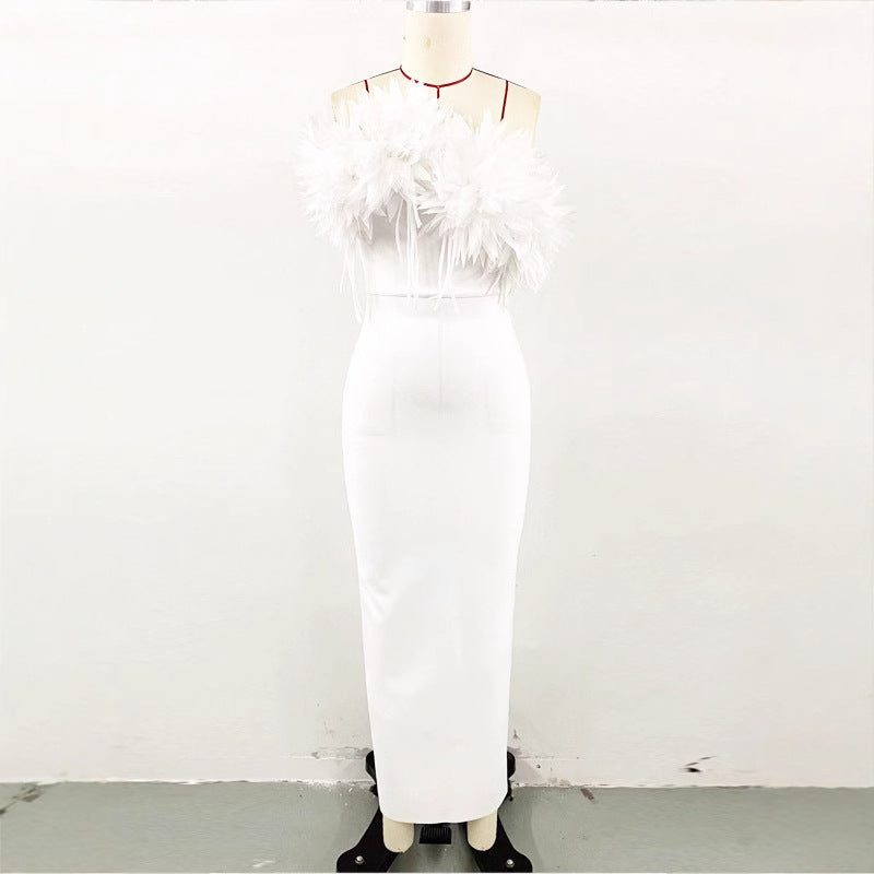 Robe blanche motif floral – Élégance intemporelle