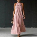 Robe longue sans manches à bretelles croisées