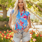 Printed ruffled T-shirt — Soft and lightweight