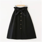 Jupe courte taille haute boutonnée avec ceinture - Chic&Shines