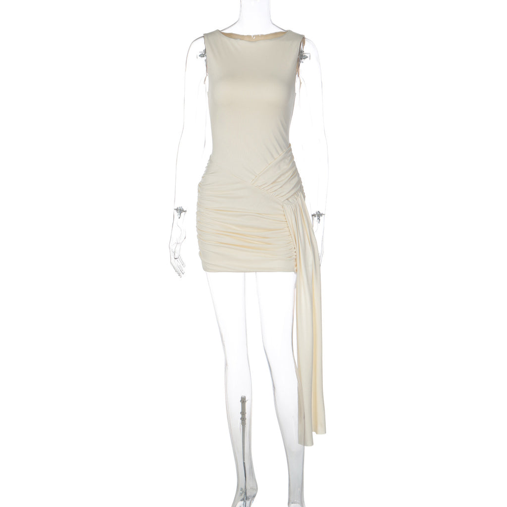 Robe patchwork courte style gilet abricot