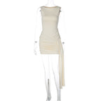 Robe patchwork courte style gilet abricot