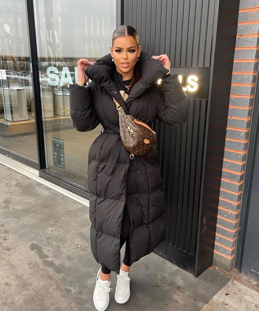 Manteau long élégant ceinturé pour femme Mellody – Mélange de laine de qualité supérieure