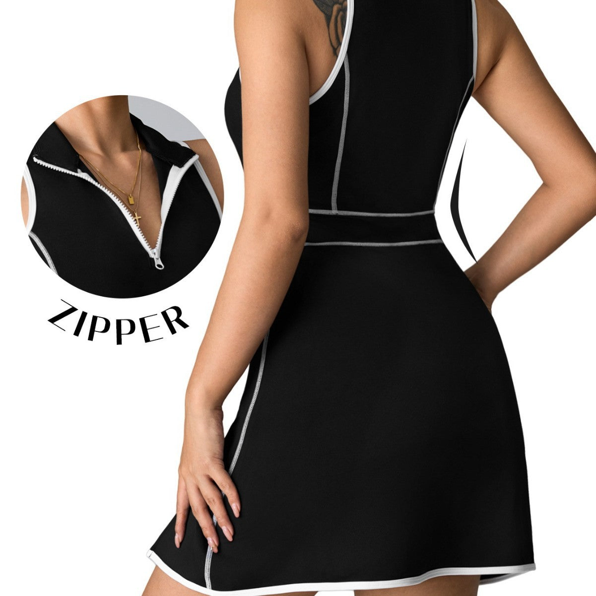 Robe short de sport avec poche smartphone
