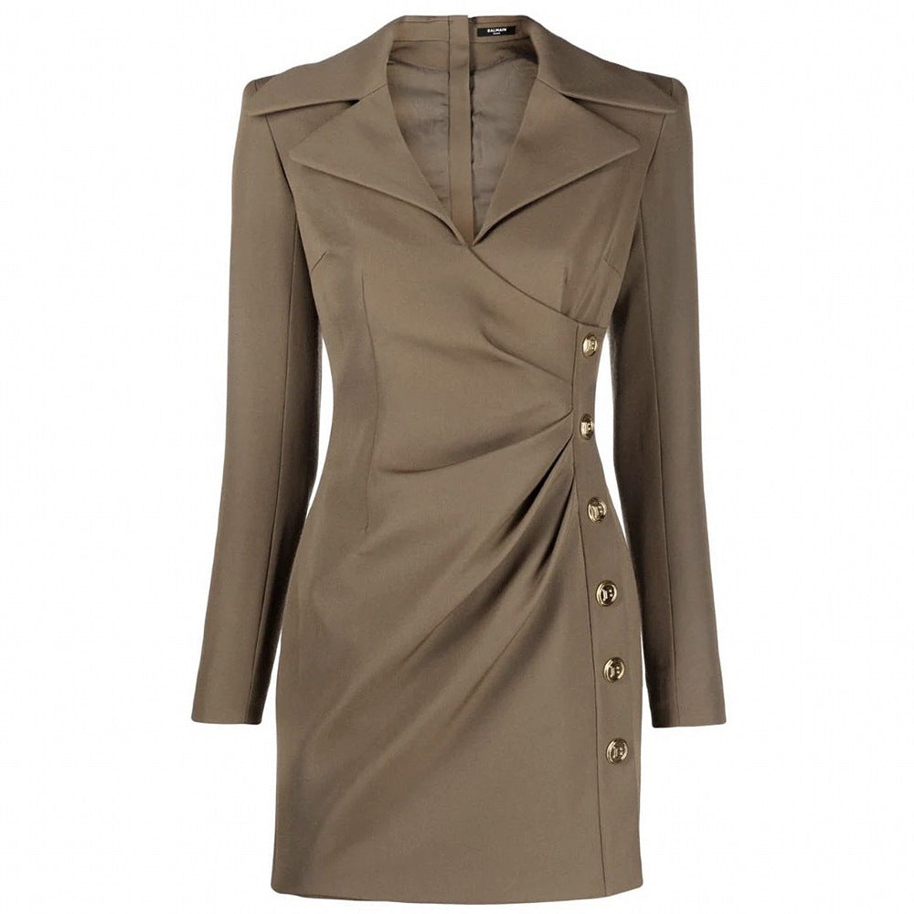 Robe fourreau élégante couleur caramel — Minimaliste et affinante