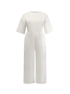 Combinaison col rond manches courtes poches blanc et noir