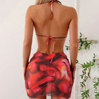 Maillot de bain bikini 3 pièces tie-dye