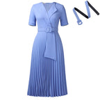 Robe midi taille haute ceinturée - Élégance intemporelle