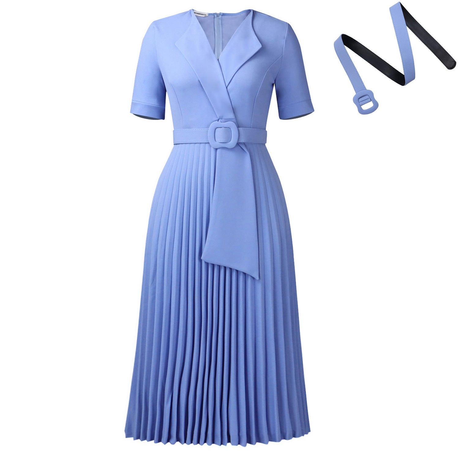 Robe midi taille haute ceinturée - Élégance intemporelle