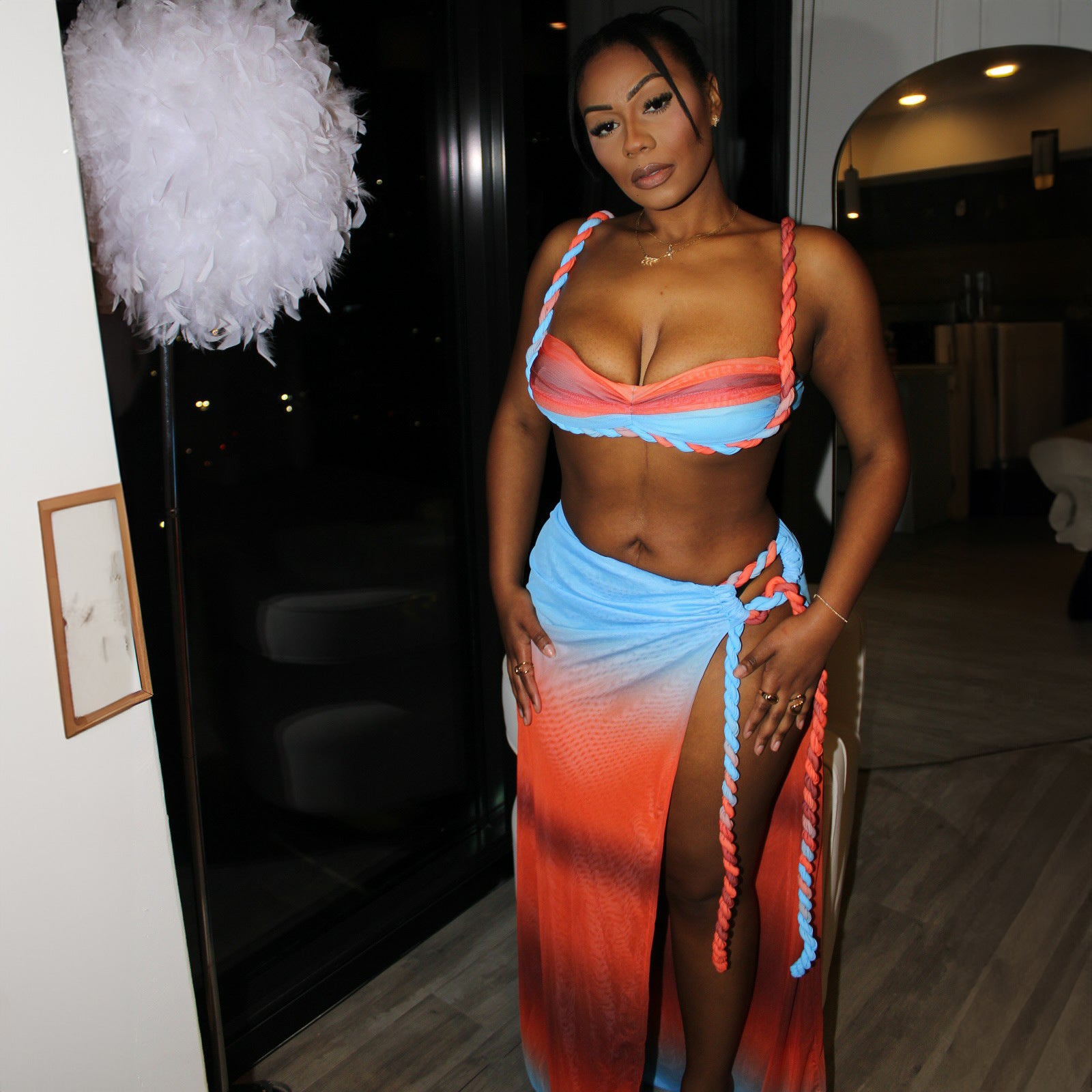 Dalida — Blue Beach Wrap Set