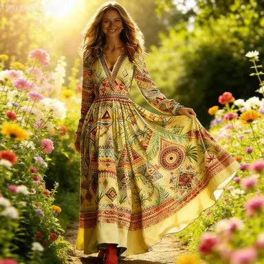Robe florale effet 3D — Élégance casual