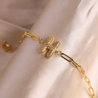 Bracelet clip en zircone pendentif lettre - Chic&Shines
