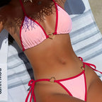 Janelle — Pink triangle two-piece bikini