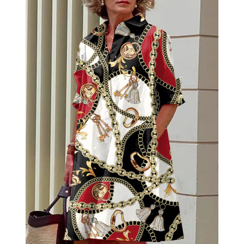 Plus-size ruffled flowing dress — Urban elegance