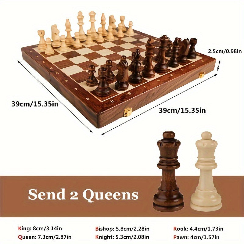 Jeu d'échecs en bois - idéal pour la compétition