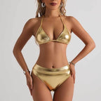 Apolline — Bikini deux-pièces à finitions métallisées