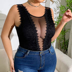 Body siamois en dentelle losange