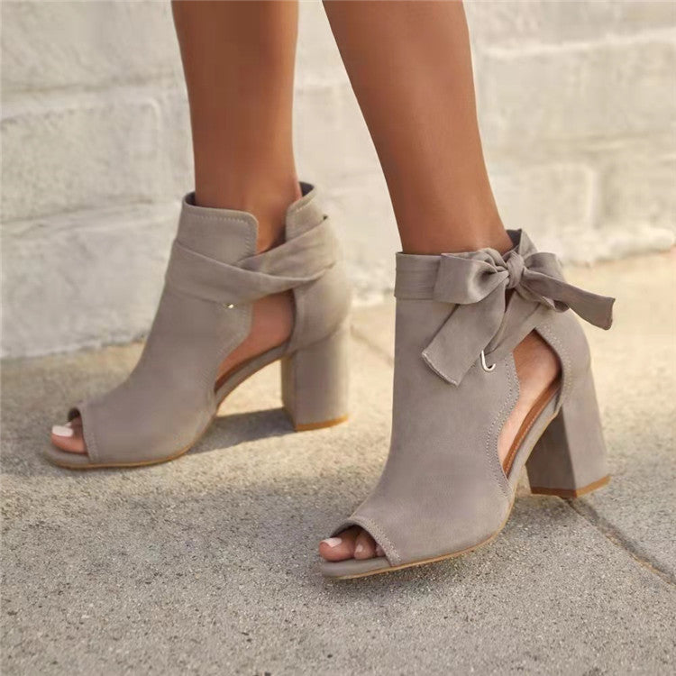Chaussures à talon épais en daim - Chic&Shines