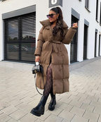 Manteau long élégant ceinturé pour femme Mellody – Mélange de laine de qualité supérieure