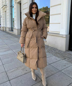 Manteau long élégant ceinturé pour femme Mellody – Mélange de laine de qualité supérieure