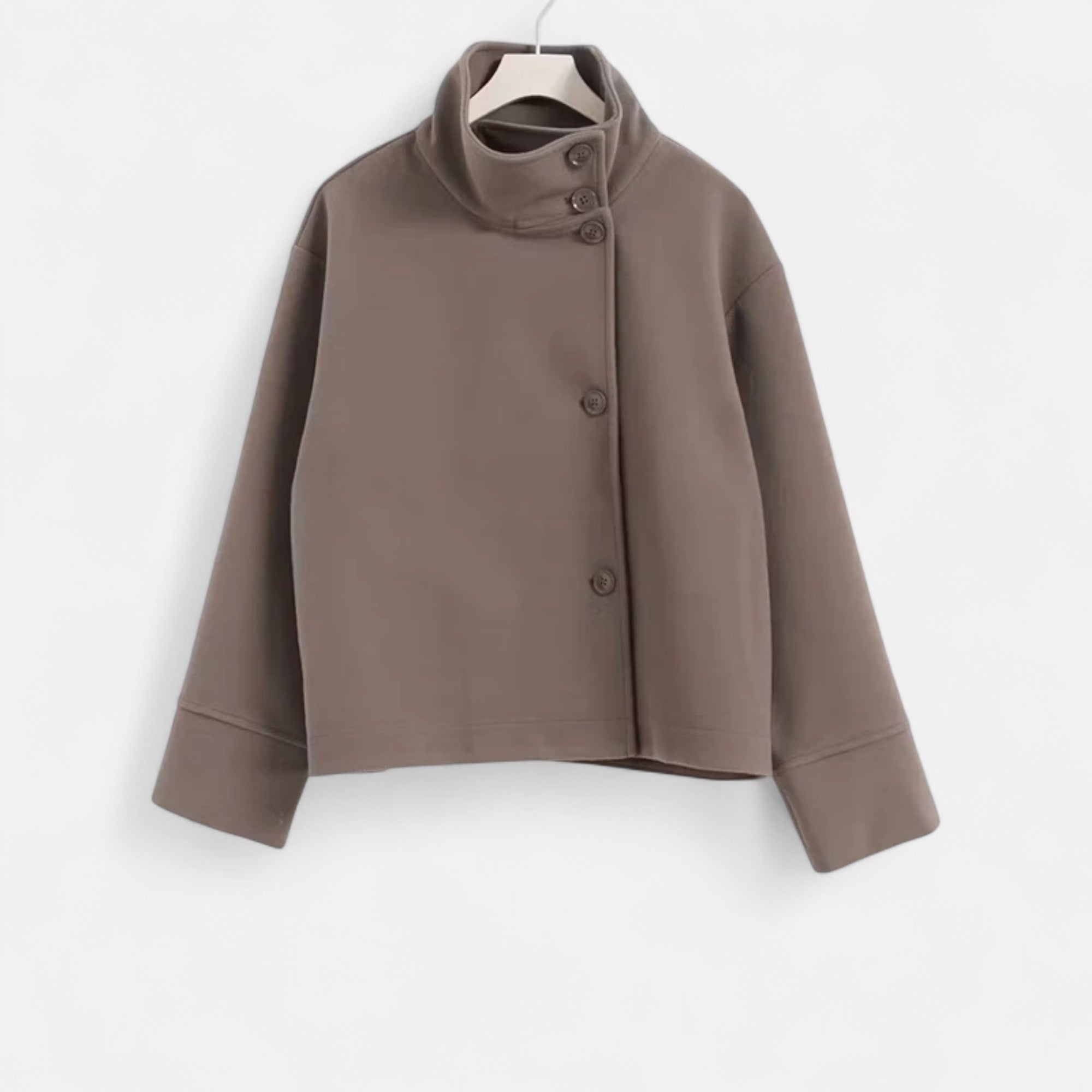 Manteau Court Femme Col Haut Chic