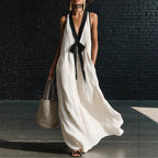 Elegant two-tone midi dress