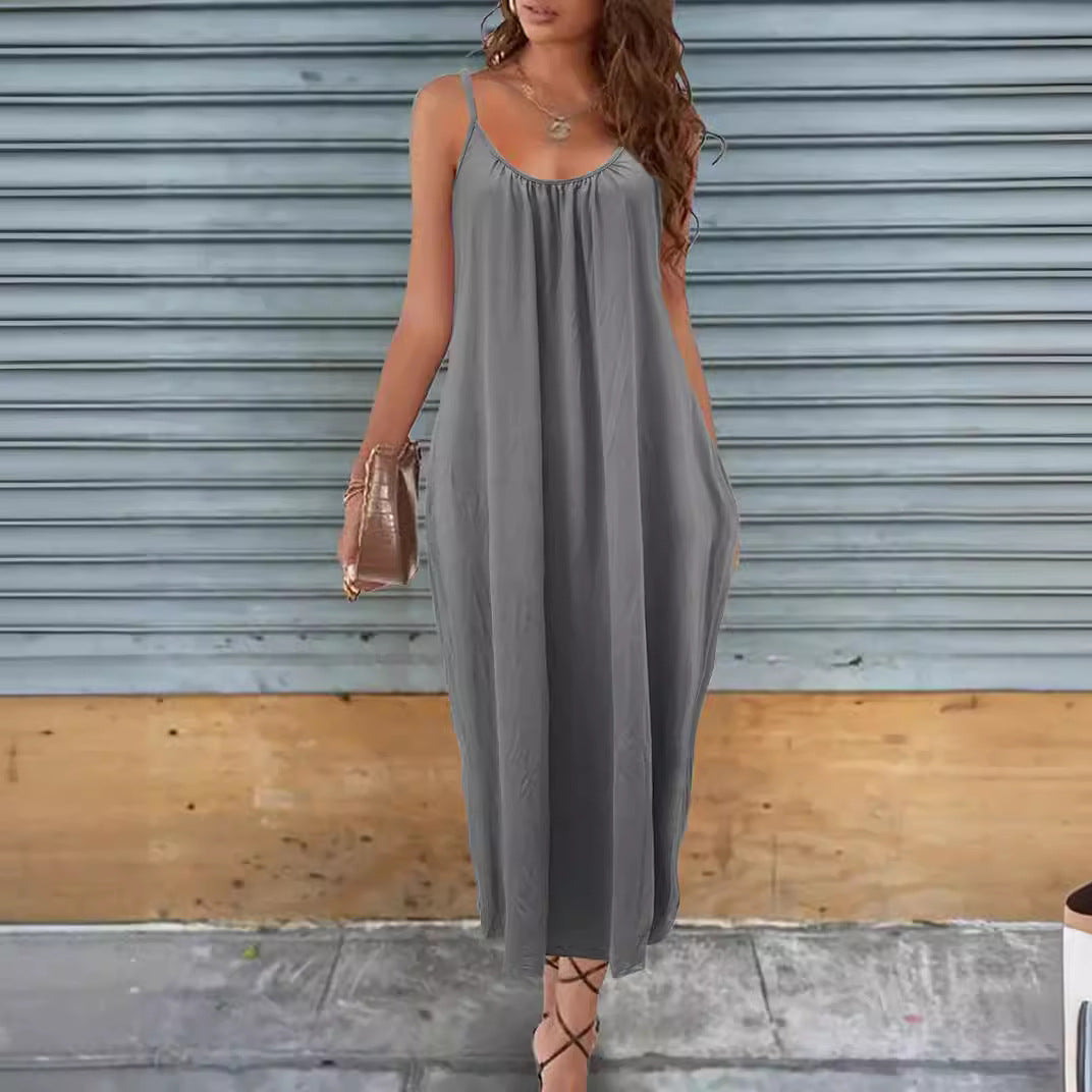 Robe longue ample à bretelles décontractée - Chic&Shines