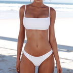 Idalia — Bikini deux-pièces col halter noir shoulder strap