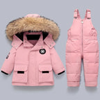 Manteau d'hiver chaud pour enfants avec col en fourrure