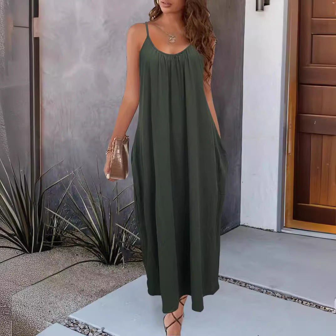 Relaxed-fit long camisole dress