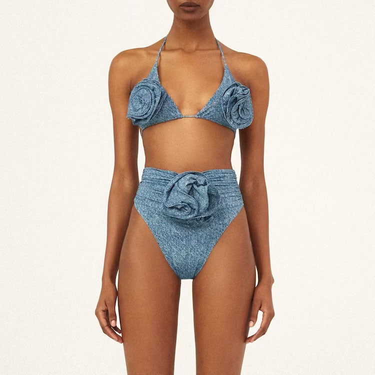 Lyna — Bikini deux-pièces à lacets à motif floral