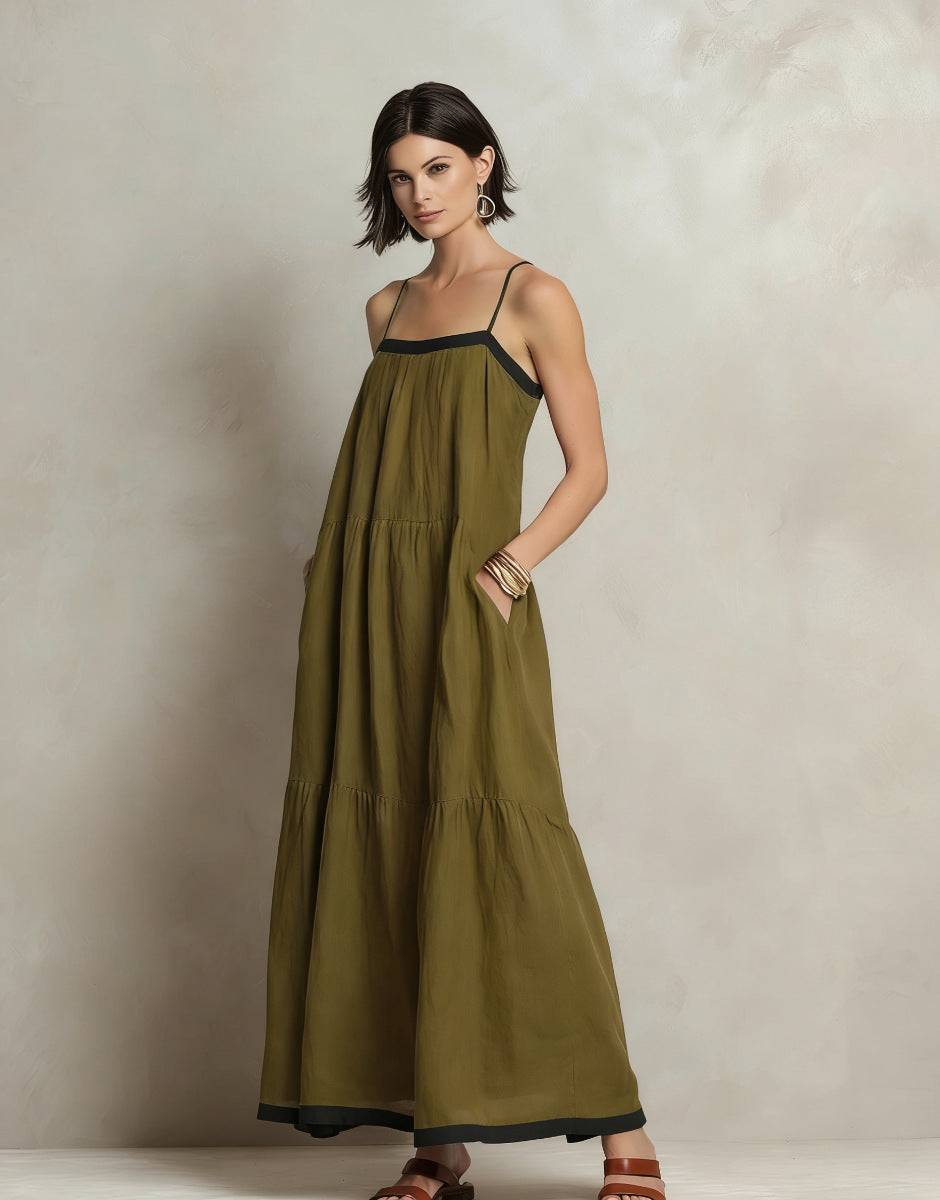 Robe longue lin fluide — élégance décontractée