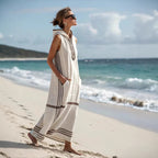 Robe midi sans manches avec capuche et poches