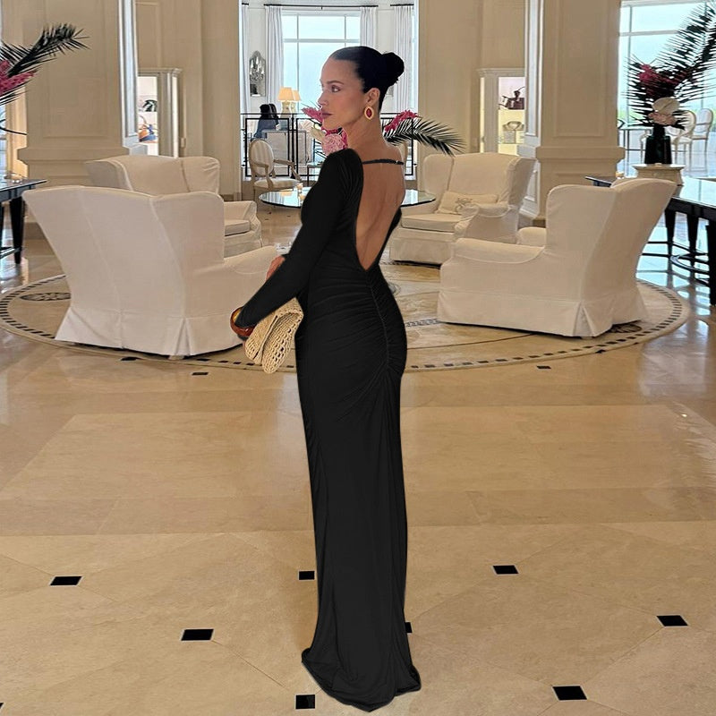 Robe longue licou dos nu