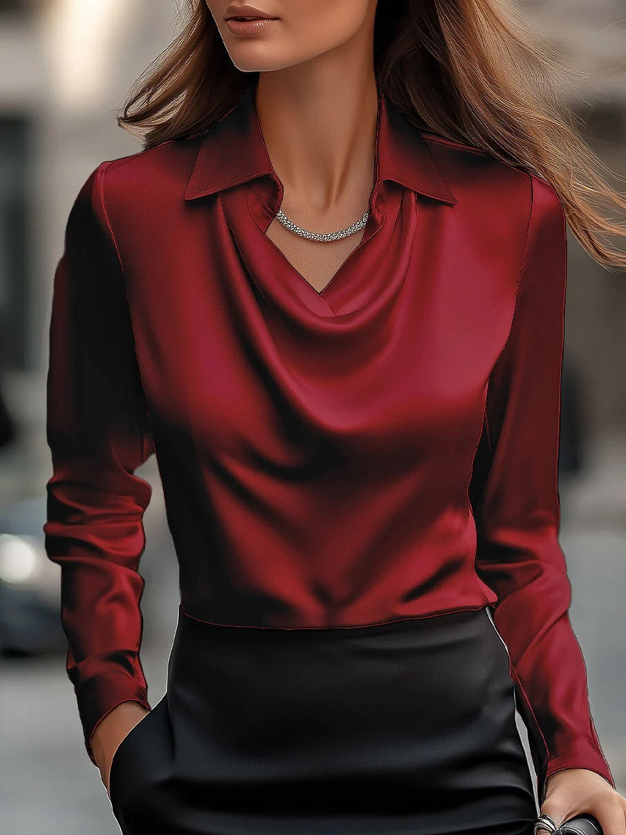 Chemise à manches longues et col irrégulier - Chic&Shines