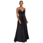 Robe Plissée à Bretelles Lacées