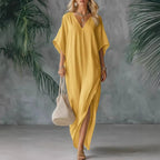 Robe d'été ample col V — Géométrie et légèreté