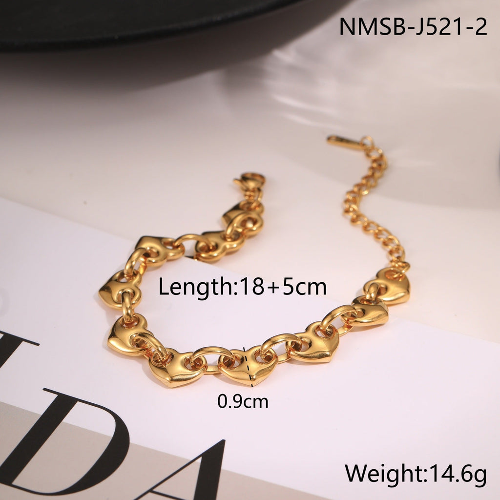 Bracelet motif cœur en acier inoxydable - Chic&Shines