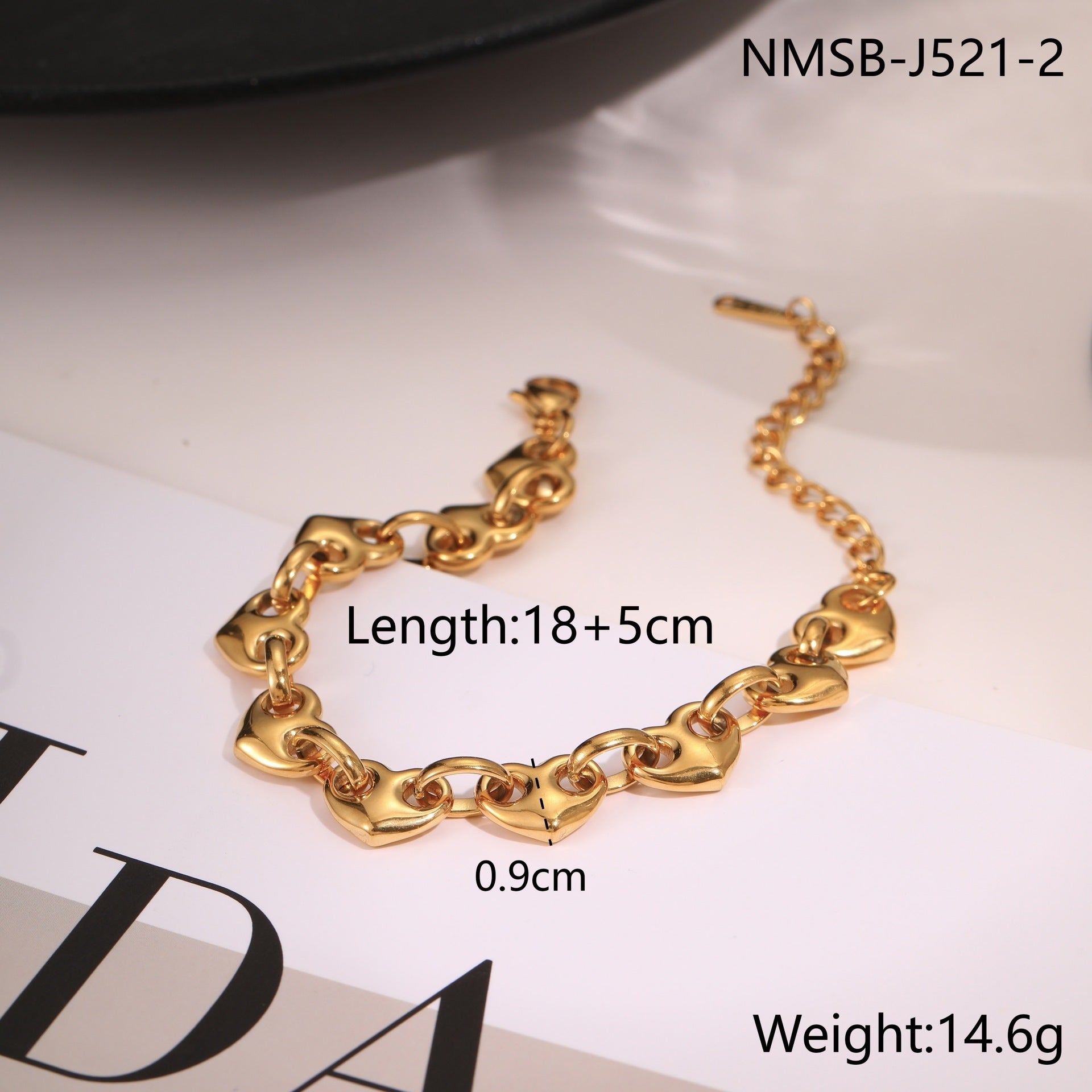 Bracelet motif cœur en acier inoxydable - Chic&Shines