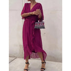 Robe asymétrique manches chauve-souris — Élégance fluide