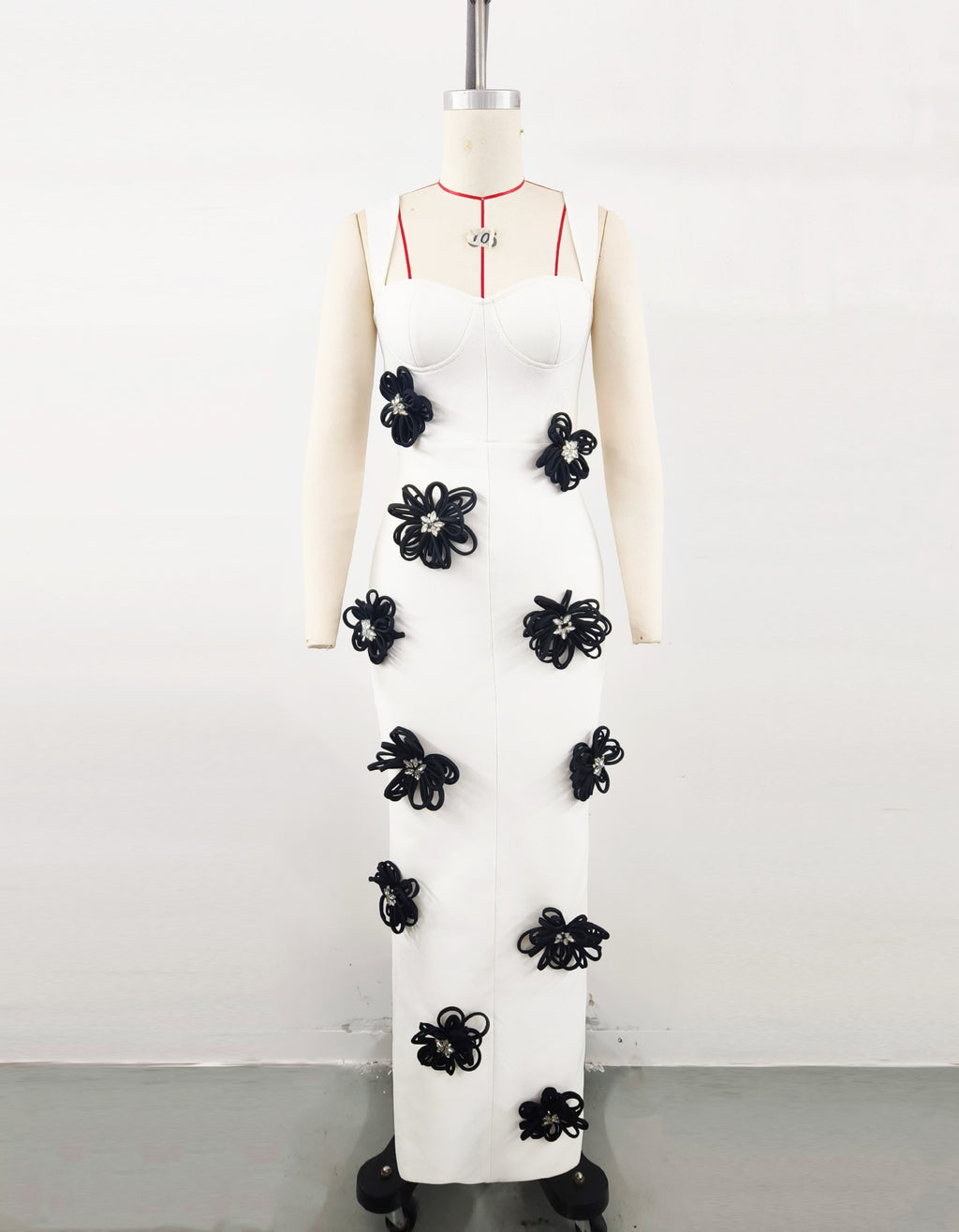 Robe de soirée fleurs blanc élégant