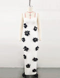 Robe de soirée fleurs blanc élégant